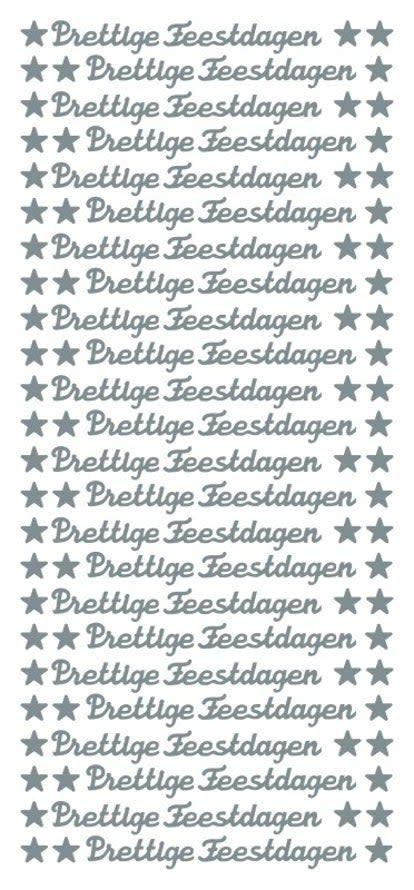 Sticker Prettige Feestdagen Klein zilver