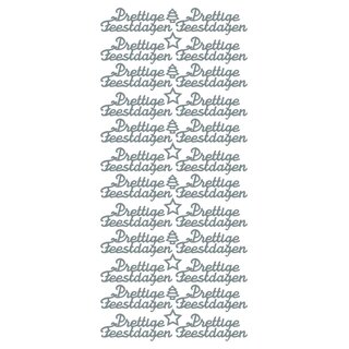 Sticker Prettige Feestdagen Zilver jeje 5231