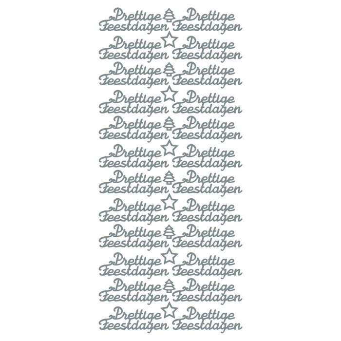 Sticker Prettige Feestdagen Zilver jeje 5231