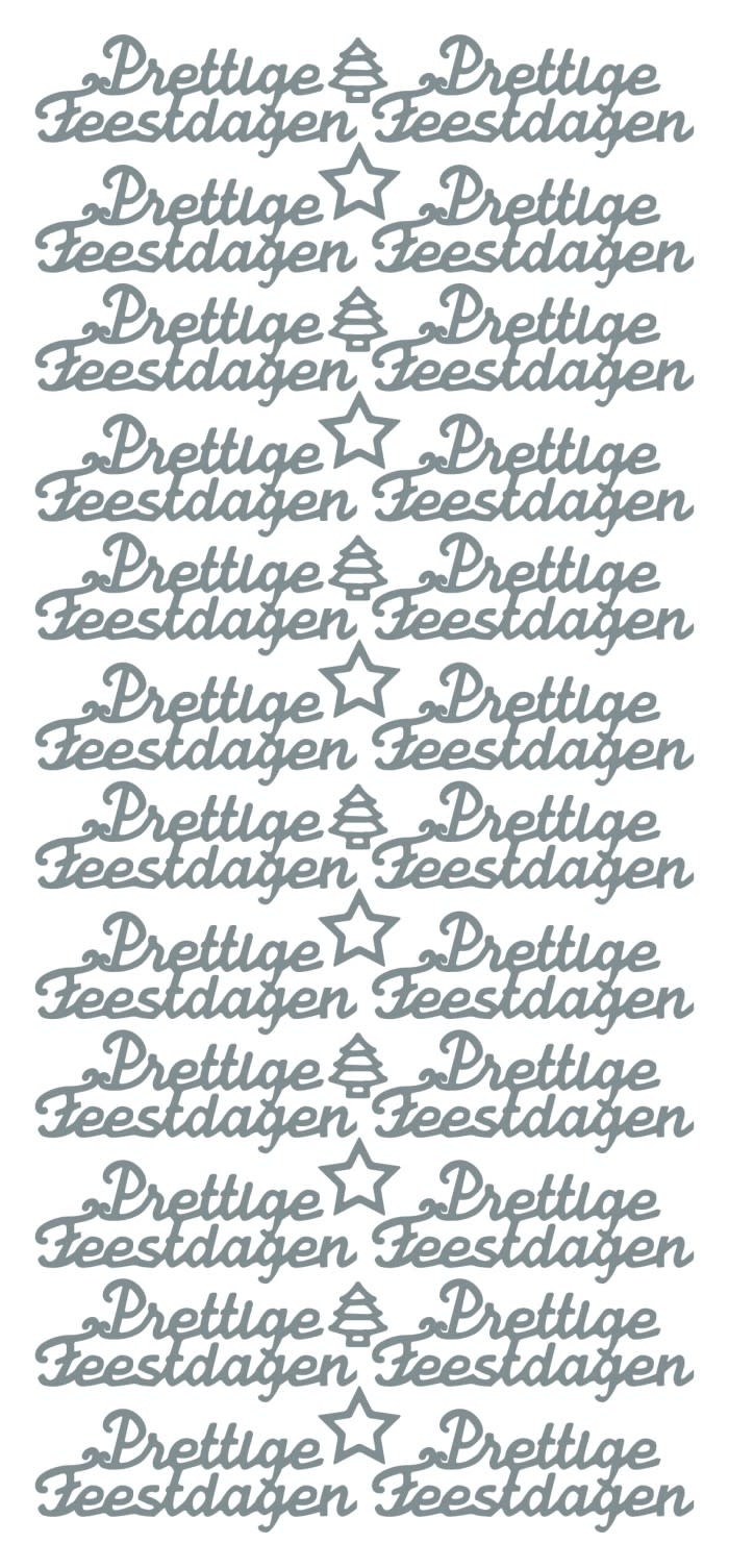 Sticker Prettige Feestdagen Zilver jeje 5231