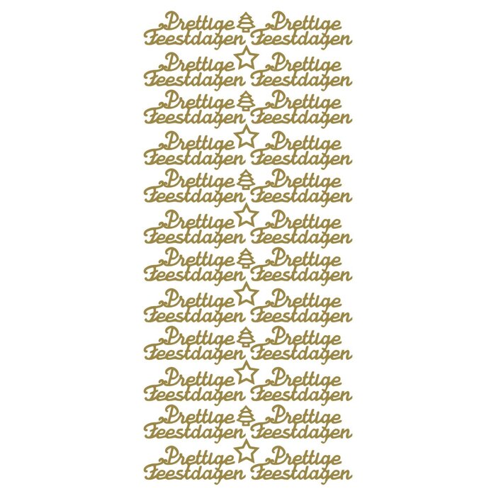 Sticker Prettige Feestdagen goud jeje 5231