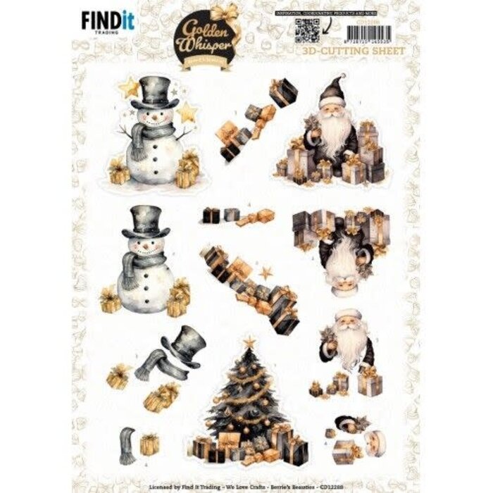 3D Cutting Sheet - Berries Beauties - Golden Whisper - Santa