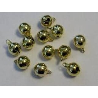 Kerstbellen rond 10 mm 12 stuks goud