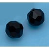 Facet glas kralen 16mm zwart 3st