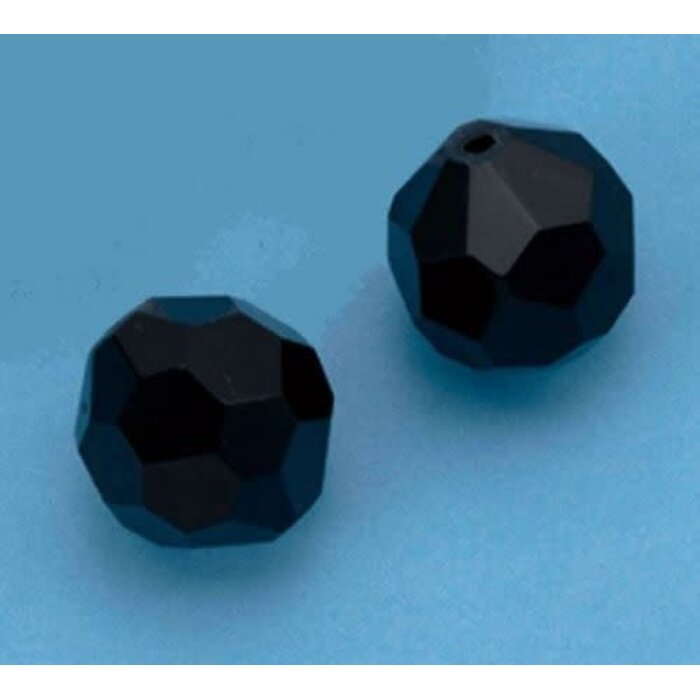 Facet glas kralen 16mm zwart 3st