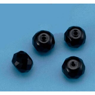 Facetgeslepen Kralen Wheel - 8x10mm- Opaque Zwart
