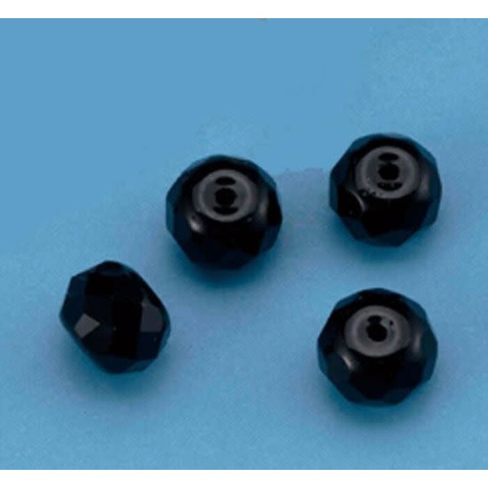 Facetgeslepen Kralen Wheel - 8x10mm- Opaque Zwart