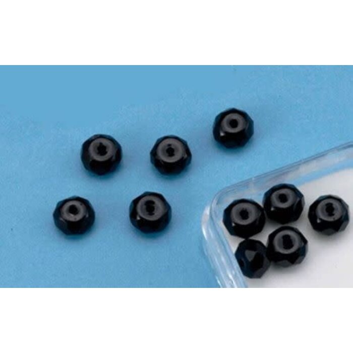 Facetgeslepen Kralen Wheel - 4x6mm- Opaque Zwart