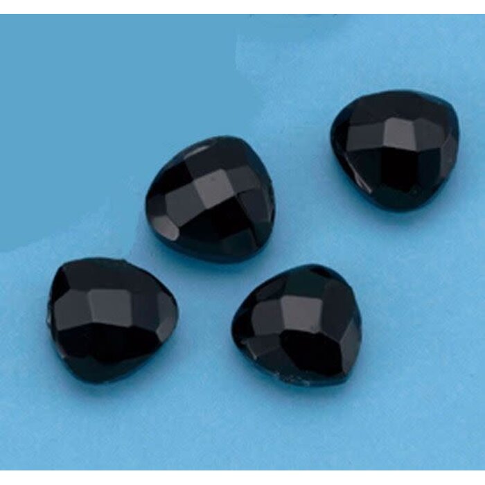 Facetgeslepen Kralen Heart- 13mm - Opaque Zwart