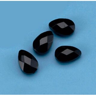 Facetgeslepen Kralen Almond - 10x15mm - Opaque Zwart