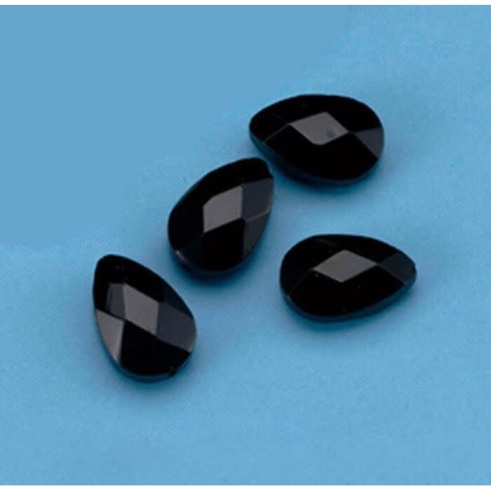 Facetgeslepen Kralen Almond - 10x15mm - Opaque Zwart