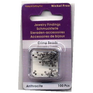 Doosje knijpkralen 1mm 100st antraciet