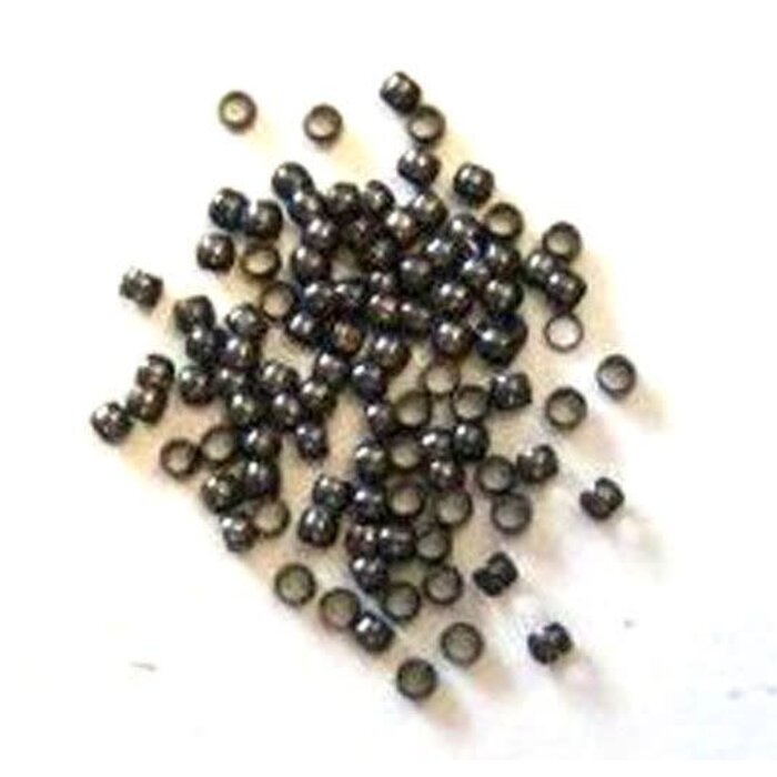 Ronde Knijpkralen Antraciet 100 Stuks 2.5mm