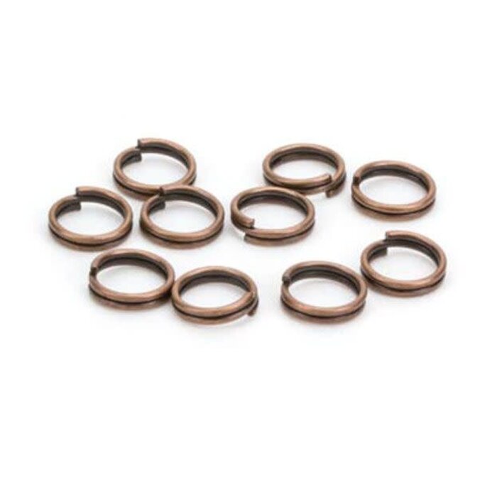 Zakje splitringetjes dubbel (20x in zakje) antiek koperkleurig