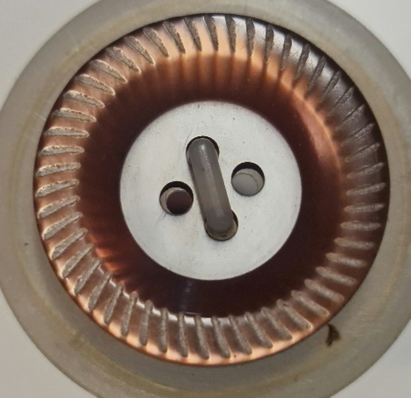 Knoop oranje bruin paars glans 25mm