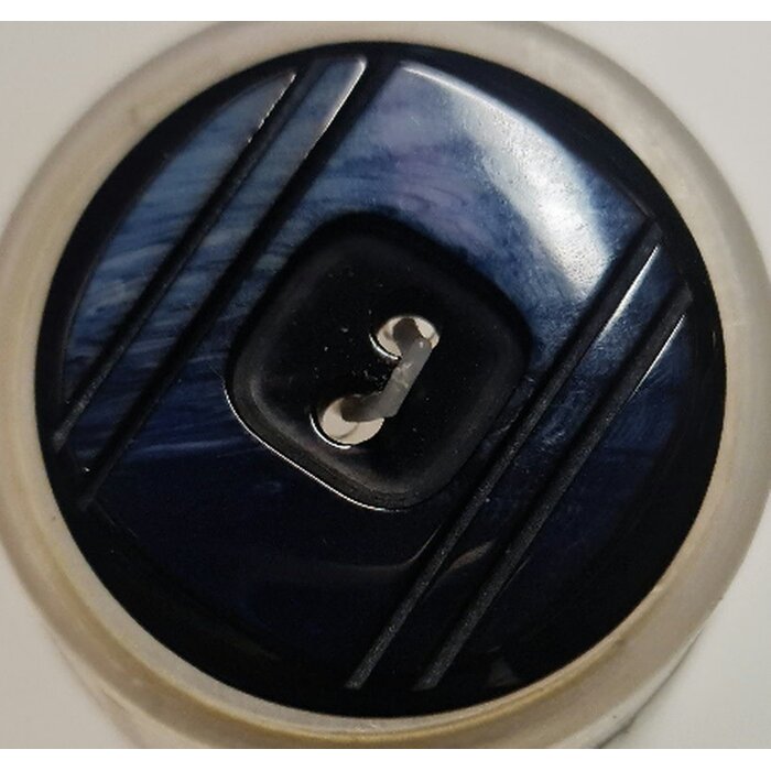 Knoop blauw zwart luxe glans 27mm