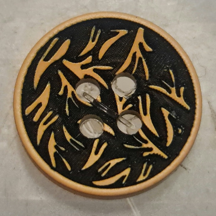 Knoop zwart bruin takjes effect 15mm