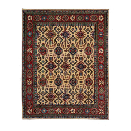Hand knotted 10'4 x 7'10 wool kazak area rug 317x241 cm Oriental carpet Hand knotted 10'4 x 7'10 wool kazak area rug 317x241 cm Oriental carpet
