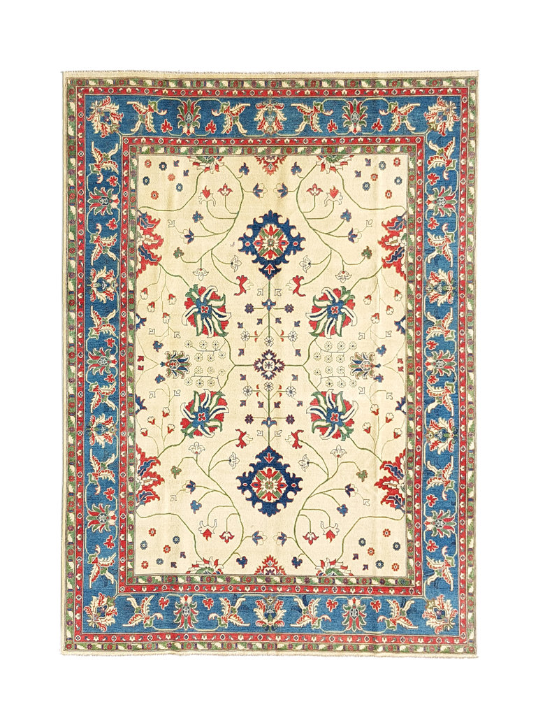 Handgeknupft Wolle Kazak Teppich 360x275 Cm Orientalisch