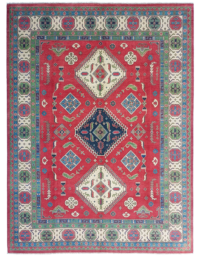 Handgeknupft Wolle Kazak Teppich 354x281 Cm Orientalisch Teppichbo