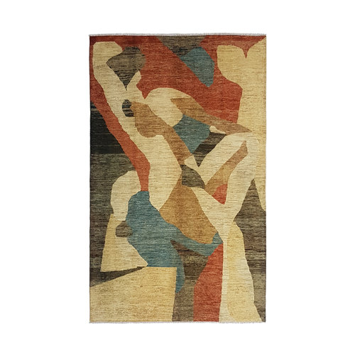 Hand knotted 9'21x6'46 Modern Art Deco Wool Rug 281x179cm Abstract Carpet multi Hand knotted 9'21x6'46 Modern Art Deco Wool Rug 281x179cm Abstract Carpet multi