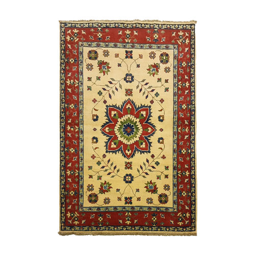 Traditional Wool Rug Tribal 4'92x3'21 Hand knotted carpet Royal kazak Traditional Wool Rug Tribal 4'92x3'21 Hand knotted carpet Royal kazak