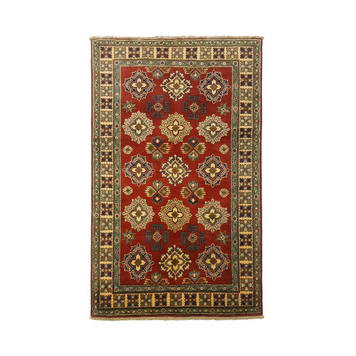 Handgeknoopt Royal Rood kazak tapijt 148x94 cm vloerkleed Traditional Handgeknoopt Royal Rood kazak tapijt 148x94 cm vloerkleed Traditional