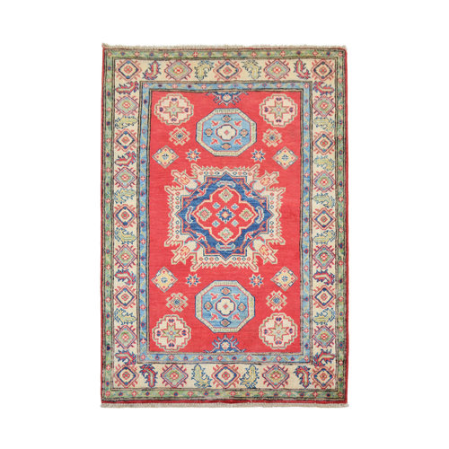 Geometric Tribal Wool Red Rug 4'92x3'37 Hand knotted carpet Royal kazak Geometric Tribal Wool Red Rug 4'92x3'37 Hand knotted carpet Royal kazak