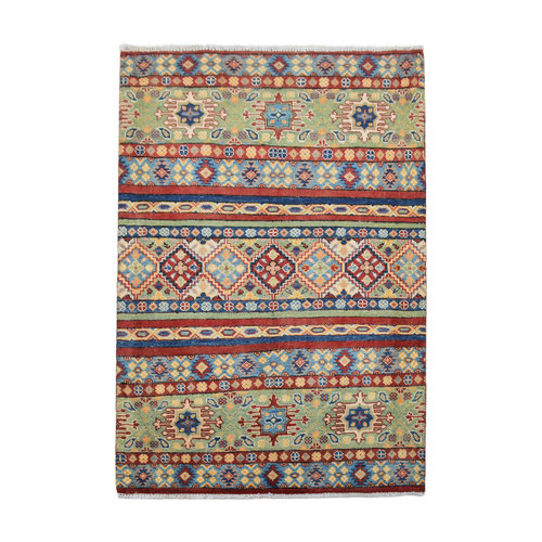Traditional Wool Rug Tribal 4'72x3'34 Hand knotted carpet Royal kazak Traditional Wool Rug Tribal 4'72x3'34 Hand knotted carpet Royal kazak