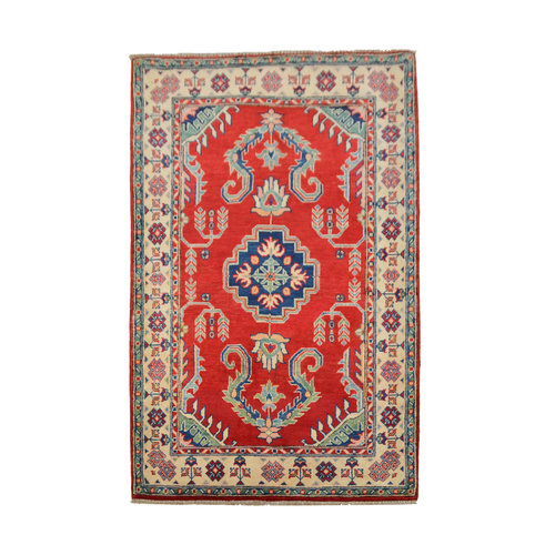 Traditional Wool Red Rug Tribal 5'08x3'28 Hand knotted carpet Royal kazak Traditional Wool Red Rug Tribal 5'08x3'28 Hand knotted carpet Royal kazak