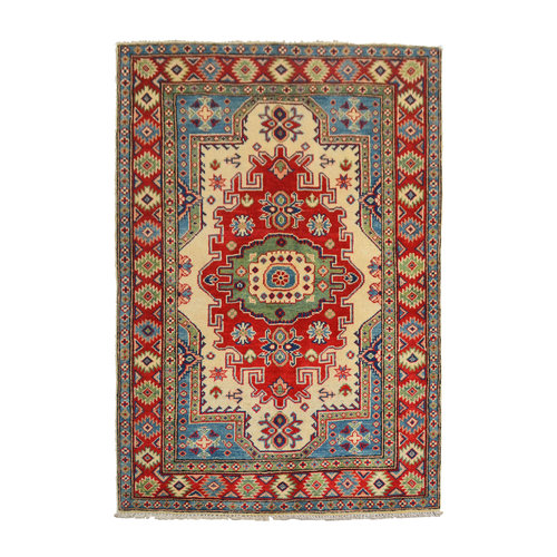 Traditional Wool Rug Tribal 5'05x3'41 Hand knotted carpet Royal kazak Traditional Wool Rug Tribal 5'05x3'41 Hand knotted carpet Royal kazak