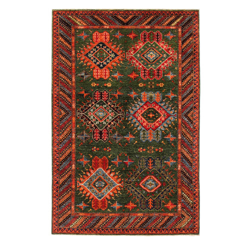 Hand knotted 8'3x5'5 super fine oriental kazak rug 253x169 cm Abstract Carpet Hand knotted 8'3x5'5 super fine oriental kazak rug 253x169 cm Abstract Carpet