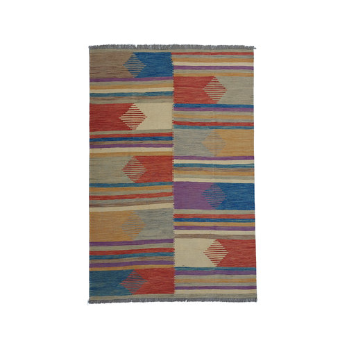 9'55x6'56 Sheep Wool Handwoven Multicolor Modern Afghan kilim Area Rug 9'55x6'56 Sheep Wool Handwoven Multicolor Modern Afghan kilim Area Rug