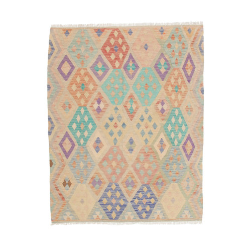 200x151 cm Handmade Afghan Kilim Rug Neutral Color Wool Carpet 200x151 cm Handmade Afghan Kilim Rug Neutral Color Wool Carpet