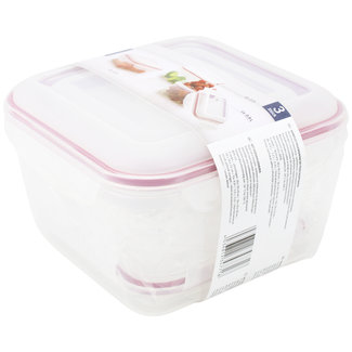 Excellent Houseware Vershoudbakjes Set - 3 Delig - 0,9L + 1,2L + 2,3L - Vierkant - BPA Vrij - Rood