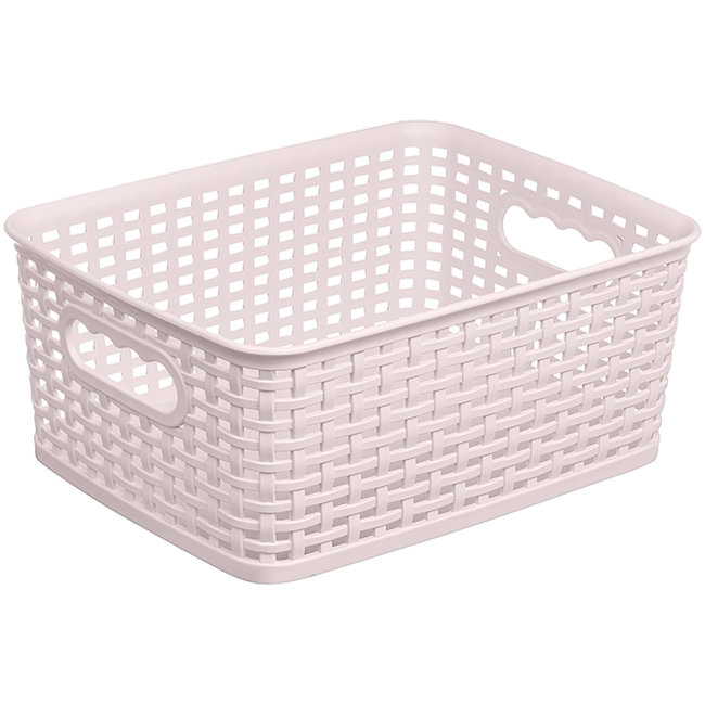 Opbergmand Rattan 4,5L - Mand - Rechthoek - Lichtroze