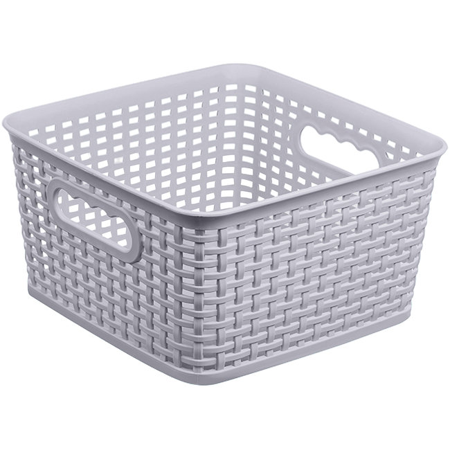 Opbergmand Rattan 4,5L - Mand - Vierkant - Grijs