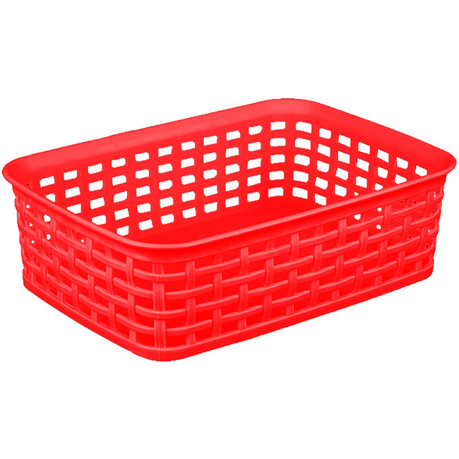 Opbergmand Rattan 1,1L - Mand - Rechthoek - Rood