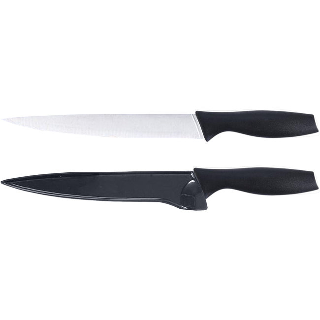 Uitbeenmes RVS - Incl. Houder met Slijper - 20 cm - Zwart