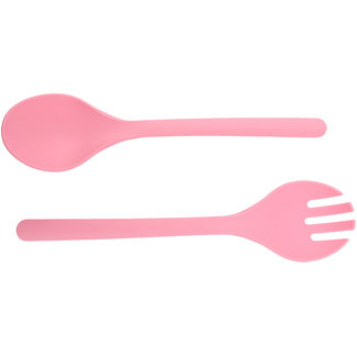 Gondol Saladebestek Set - 2 Delig - Slabestek - 26,5 cm -  Roze