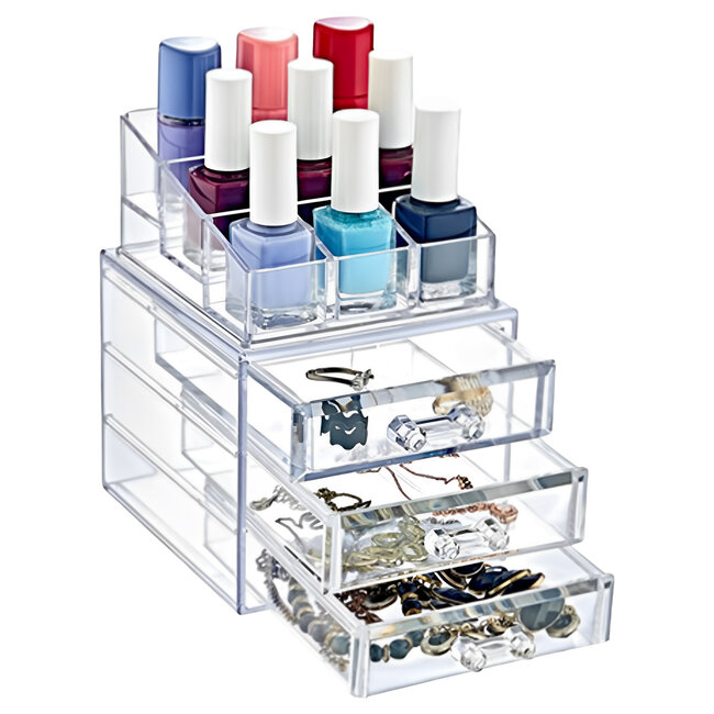 Make-Up Organizer - 3 Lades - Cosmetica Opberger - Transparant