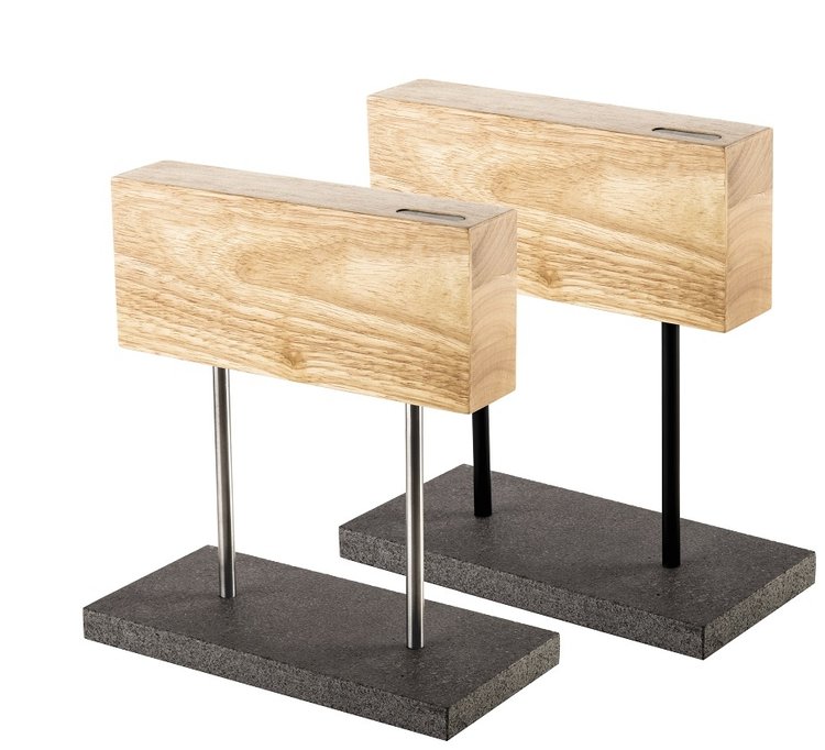 Accessoires Magnetisch Messenblok Eiken op Natuurstenen Voet