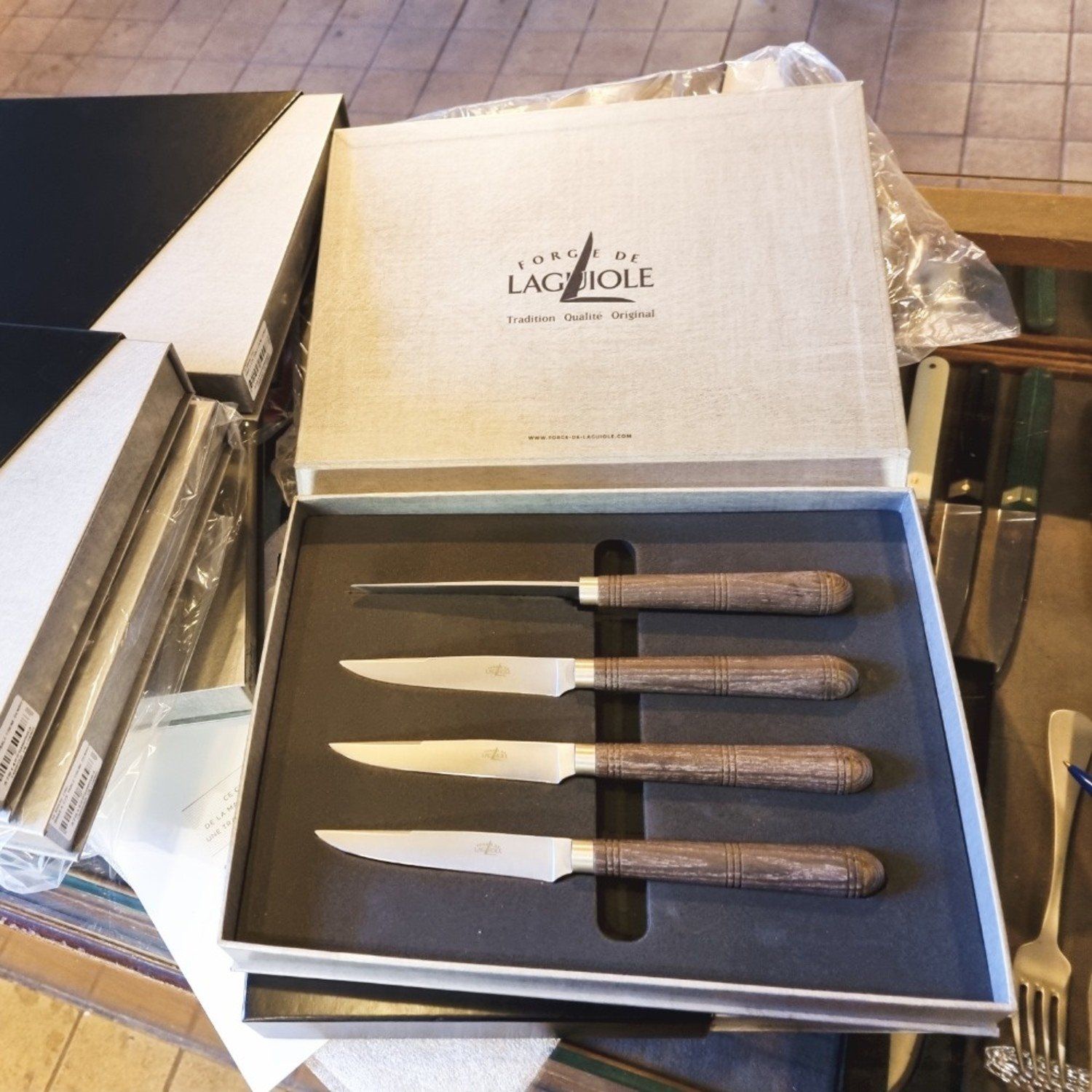 Forge de Laguiole André et Michel Bras Set of 4 Table Knives, Stainle