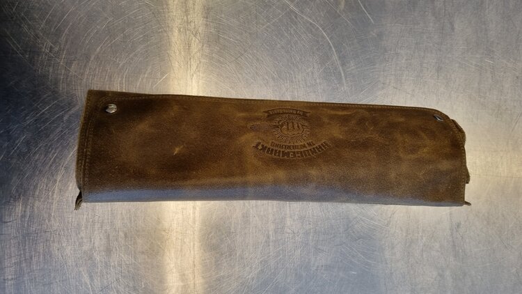 Lederen messenfoudraal lichtbruin 7 vaks