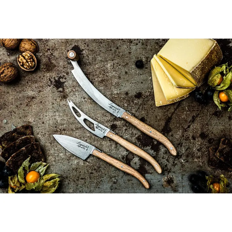 Laguiole Style De Vie Laguiole Style de Vie Luxury Line kaasmessenset 3-delig, eikenhout