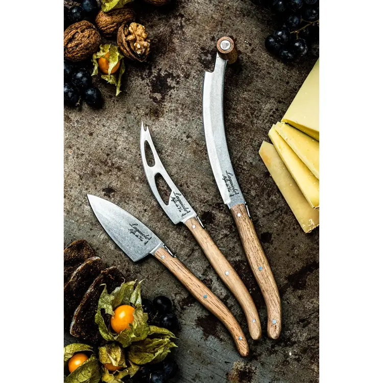 Laguiole Style De Vie Laguiole Style de Vie Luxury Line kaasmessenset 3-delig, eikenhout