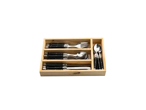Laguiole Style De Vie Laguiole Style de Vie Premium Line bestekset 24-delig, zwart