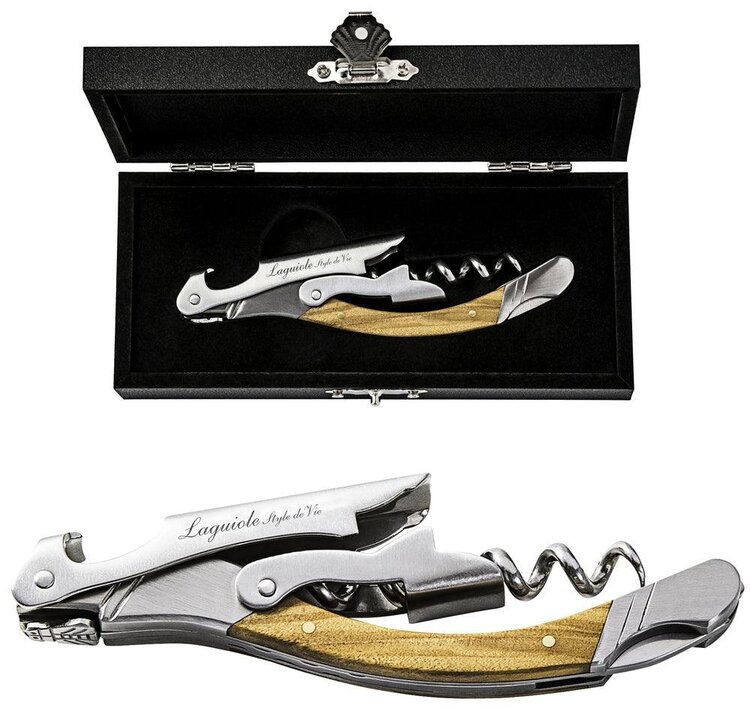 Laguiole Style De Vie Laguiole Style de Vie Kurkentrekker Olijfhout Luxury Line