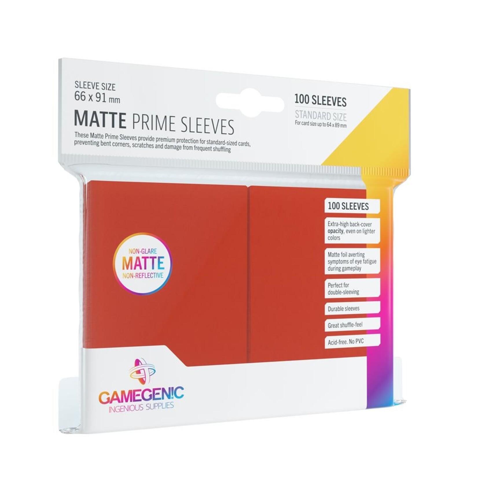 Gamegenic Gamegenic Matte Prime Sleeves Red (100)