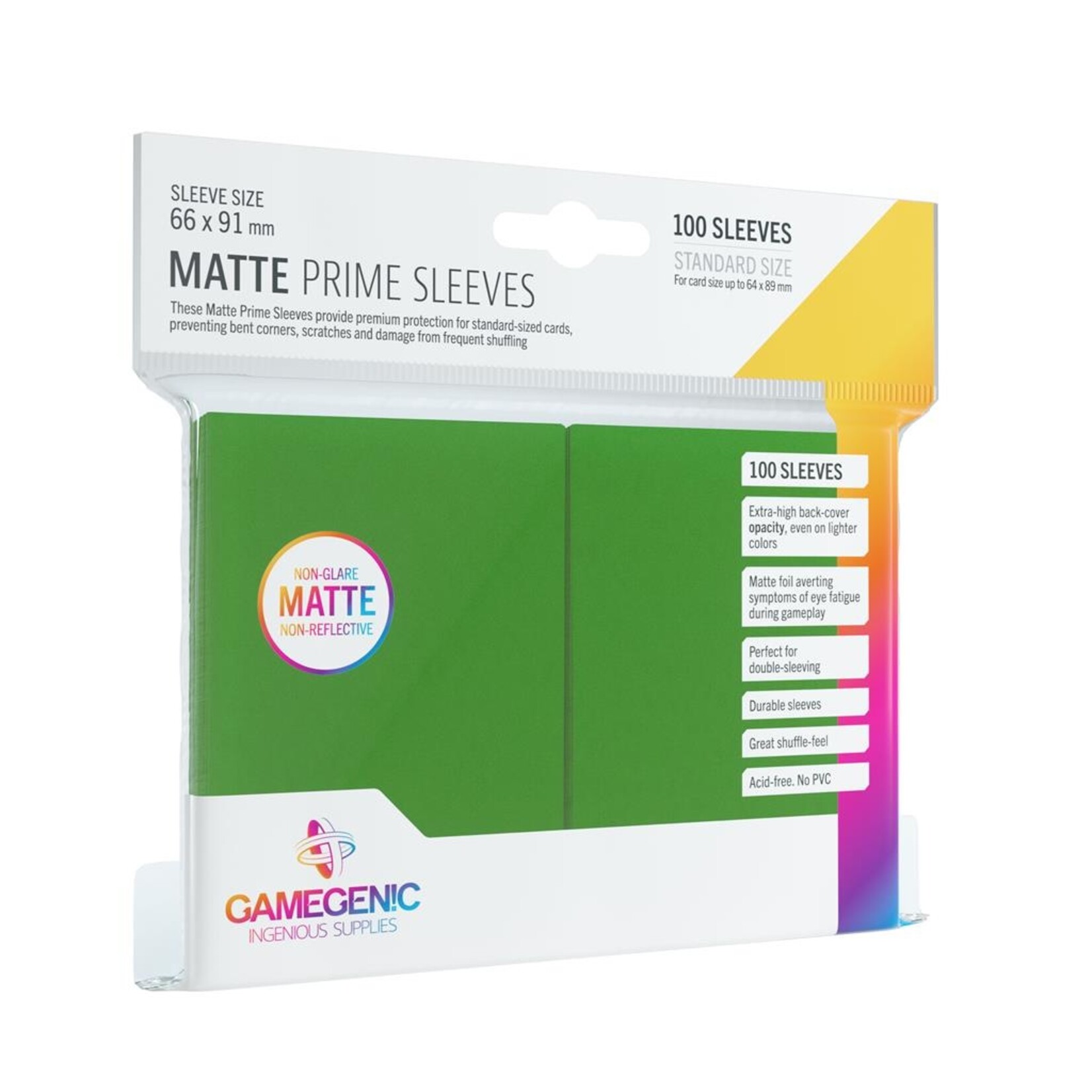 Gamegenic Gamegenic Matte Prime Sleeves Green (100)
